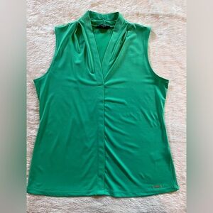 Tahari Green Sleeveless Blouse